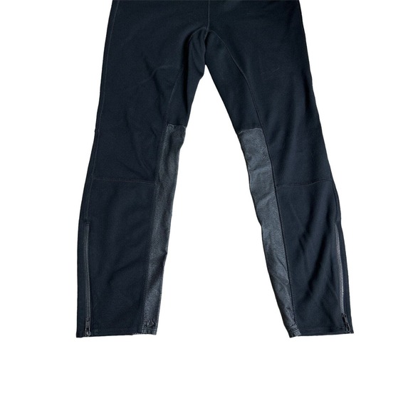 Madewell Black Panel Ponte Stretch Moto Pant Faux Leather Panel Zipper Ankle 12 - Picture 2 of 6